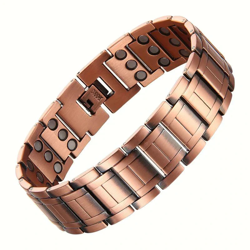 Pulsera Magnética de Cobre Puro para Hombre - Energía, Vitalidad y Estilo
