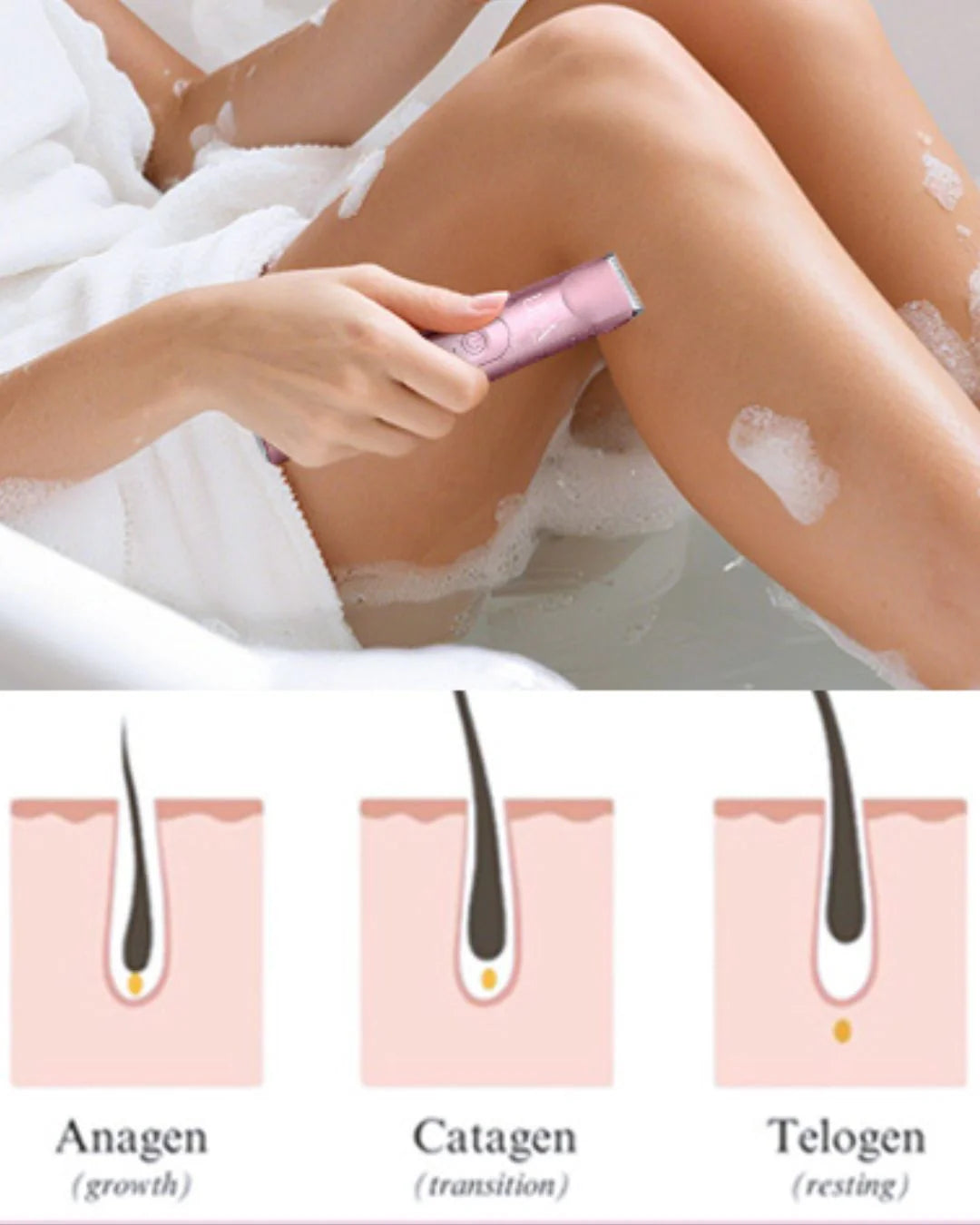 Glow G1 Pro 3 en 1 - Recortadora y afeitadora portátil para bikini para mujer