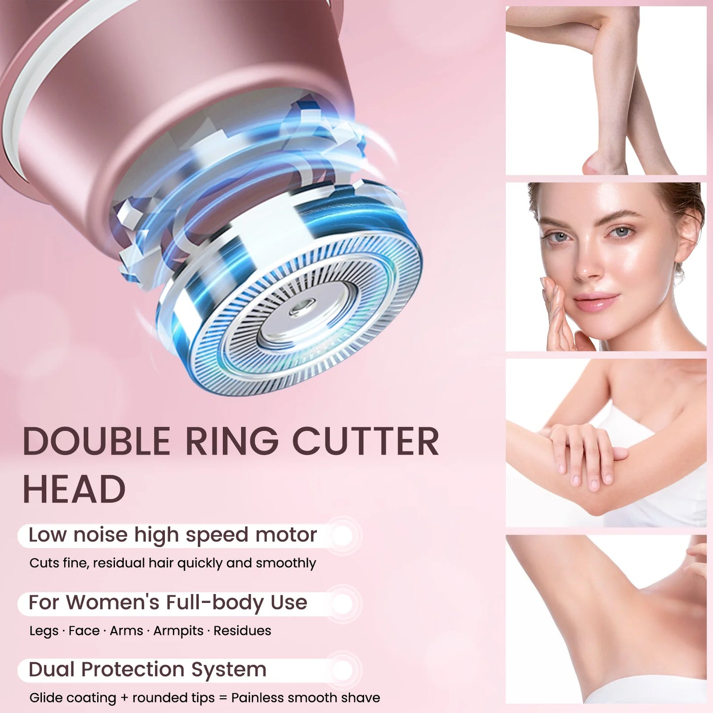 Glow G1 Pro 3 en 1 - Recortadora y afeitadora portátil para bikini para mujer