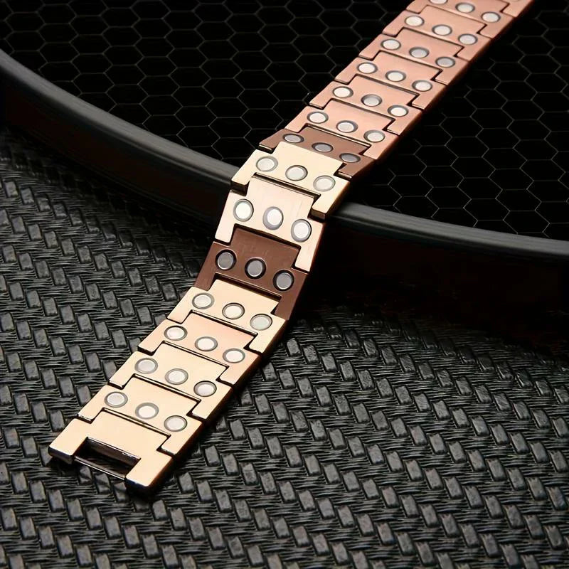 Pulsera Magnética de Cobre Puro para Hombre - Energía, Vitalidad y Estilo