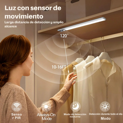 Pack de 2 Luces LED Recargables con Sensor de Movimiento – Iluminación Inteligente Fácil de Instalar para Cocina y Armarios