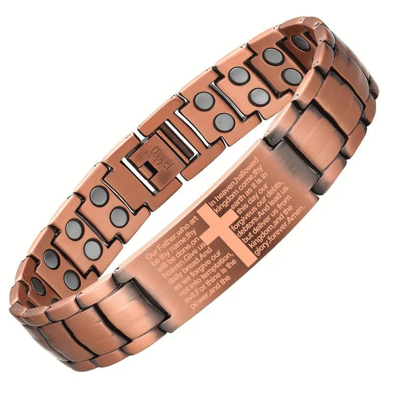 Pulsera Magnética de Cobre Puro para Hombre - Energía, Vitalidad y Estilo