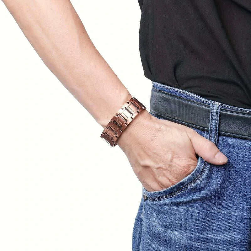 Pulsera Magnética de Cobre Puro para Hombre - Energía, Vitalidad y Estilo