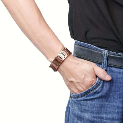 Pulsera Magnética de Cobre Puro para Hombre - Energía, Vitalidad y Estilo