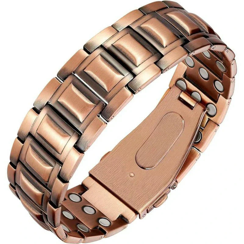 Pulsera Magnética de Cobre Puro para Hombre - Energía, Vitalidad y Estilo