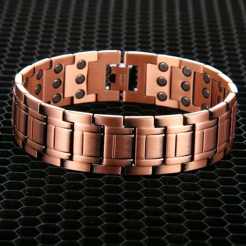 Pulsera Magnética de Cobre Puro para Hombre - Energía, Vitalidad y Estilo