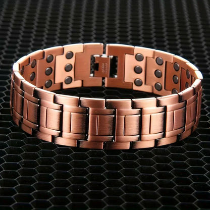 Pulsera Magnética de Cobre Puro para Hombre - Energía, Vitalidad y Estilo